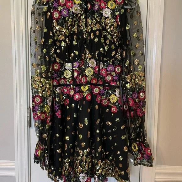 Lovers + Friends Kensington Black Floral Dress NWT small - Picture 3 of 8